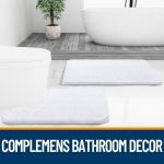 Buganda Bathroom Rugs 30x20, Quick Dry Machine Washable Chenille Bath Mats with Rubber Backing, Grey - Image 49
