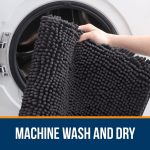 Buganda Bathroom Rugs 30x20, Quick Dry Machine Washable Chenille Bath Mats with Rubber Backing, Grey - Image 31