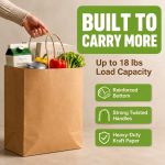 100 Pack Paper Kraft Paper Bags,Heavy Duty Large Grocery Brown Bag,14x10.5x6.5 Inch Bags for Storage,Take out,Shopping,Sacks - Image 14