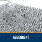Buganda Bathroom Rugs 30x20, Quick Dry Machine Washable Chenille Bath Mats with Rubber Backing, Grey - Image 76