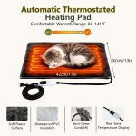 YUWENUS Heated Outdoor Cat House with Heated Pad and Escape Door for Outdoor Weatherproof Cat Shelter Insulated Outdoor Cat House,Green,Small - Image 2