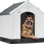 Waleaf Plastic Dog House Outdoor Indoor for Small Medium Larige Dogs,Waterproof Dog Houses with Elevated Floor and Air Vents,Durable Ventilate & Easy Clean and Assemble