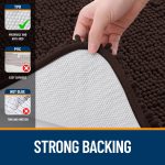 Buganda Bathroom Rugs 30x20, Quick Dry Machine Washable Chenille Bath Mats with Rubber Backing, Grey - Image 40